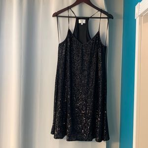 Johnny Was “Adnaro" Black Sequin Evening Dress size medium